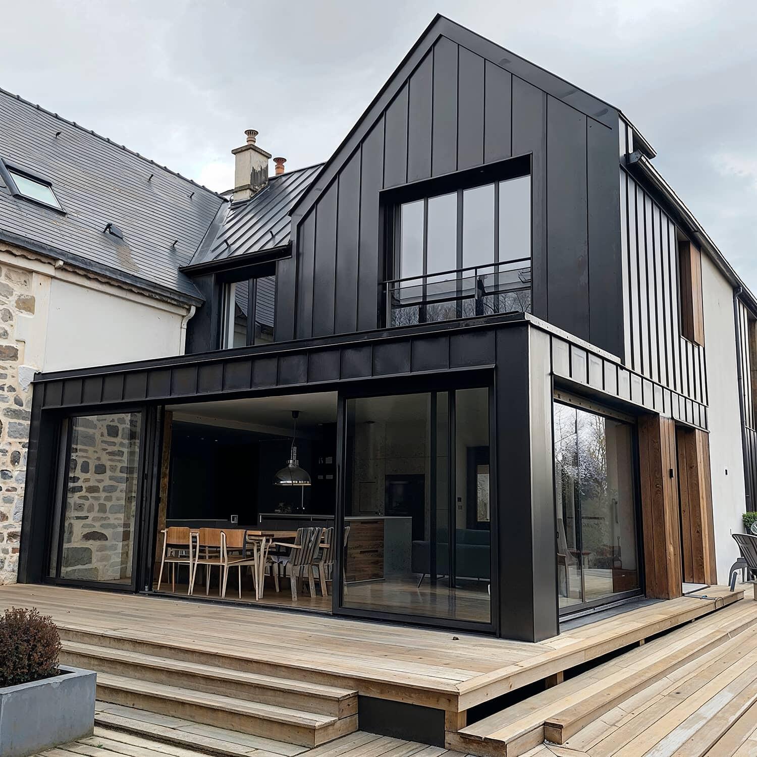 Bardage zinc réalisé par artisan couvreur zingueur à Villeneuve-d’Ascq