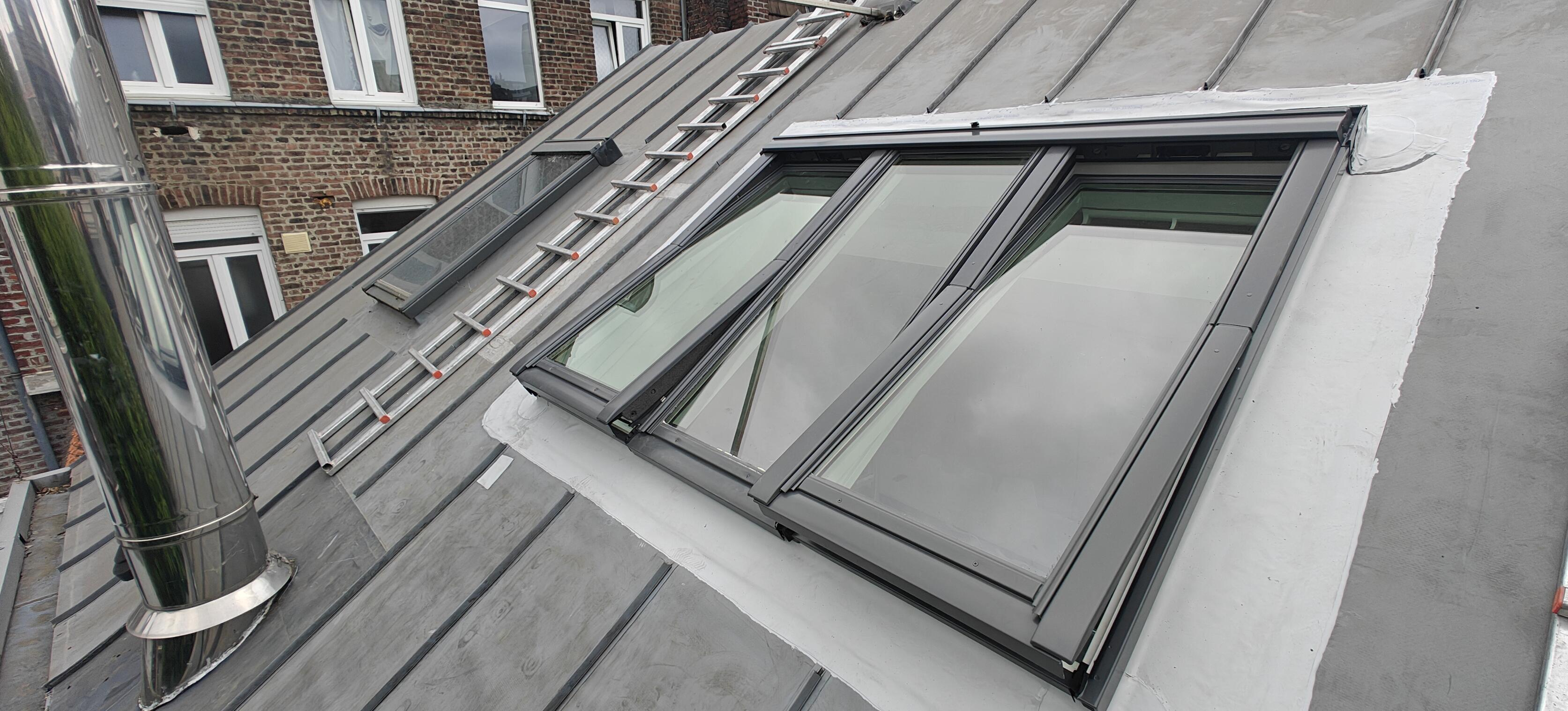 Dépannage de fenêtre de toit Velux avec reprise d’étanchéité à Mérignies