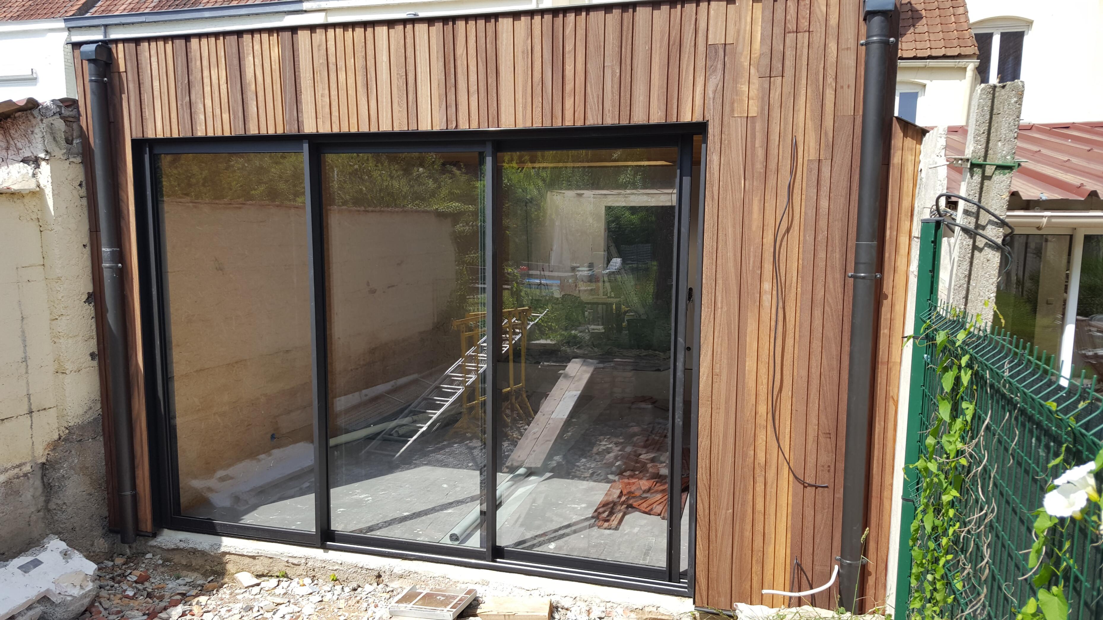 Extension ossature bois sur habitation avec finitions soignées à Marchiennes