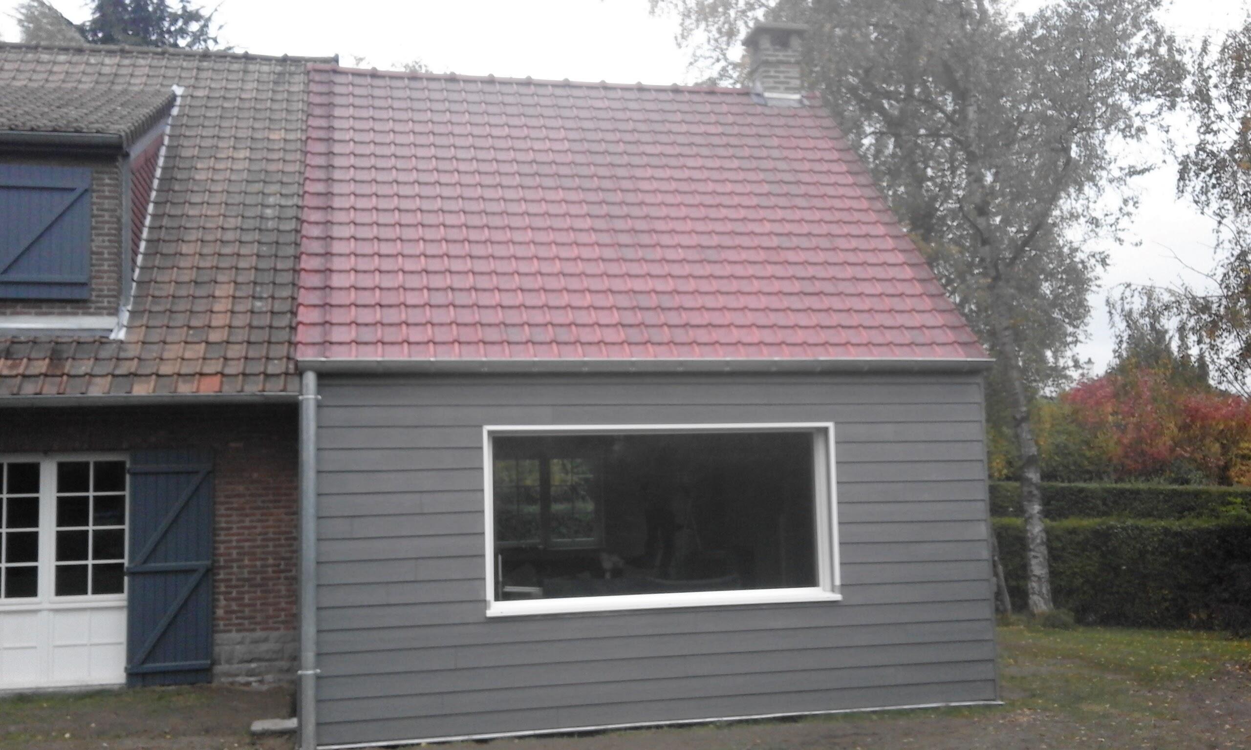 Surélévation ossature bois réalisée pour agrandissement de maison à Aniche